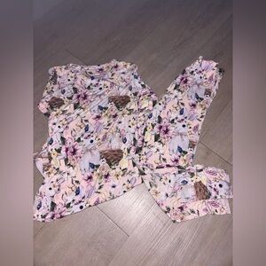 Posh Peanut pajama set, Hazel pattern whimsical bunny 8Y 2pc